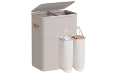 Songmics Wäschekorb Grau, 170 L, 2 Fächer