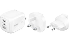 Belkin | BoostCharge Ladegerät mit Steckertip | 2x USB-C, 1x USB-A, steckertipps UK, EU, US