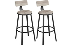 VASAGLE | Barhocker, 2er Set, Grau-Schwarz | 54.5x99.8 cm (DxH), Kunstleder, Eisen, etc.