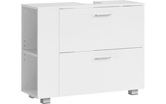 VASAGLE | Waschbeckenschrank, Weiss | 80x30x64 cm (BxHxT), MDF