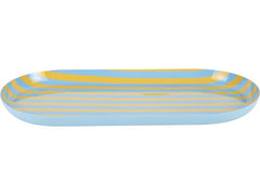 present time | Servierpl. Animado Oval Large | Citrine yellow w. soft blue