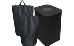 relaxdays | PET Sammelbehälter 100 Liter | Schwarz
