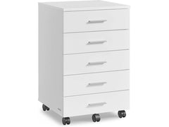 Songmics | Rollcontainer weiss | 42x40x65.7cm, mit 5 Schubladen