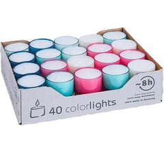 WenzelTeelichter bunteHülle,40Stk