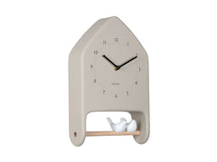 KARLSSON | Wanduhr Love Birds | 20 x 32 cm, Warm grey