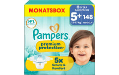 Pampers | Premium Protection Gr.5+ Junior | 12-17kg MonatsBox / 148 Stück
