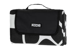 KOOR | Picknickdecke Ornamental schwarz | 135 x 160cm , 100% Polyester