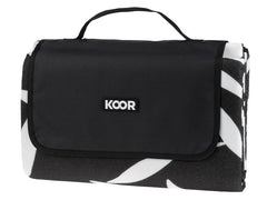 KOOR | Picknickdecke Leaves schwarz | 200 x 200cm , 100% Polyester
