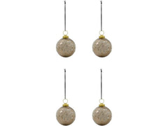 House Doctor | Weihnachtskugel Luto | 4er Set, Sand, D: 8 cm