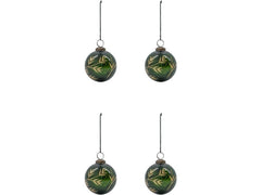 House Doctor | Weihnachtskugel Green | 4er Set, D: 7.5 cm