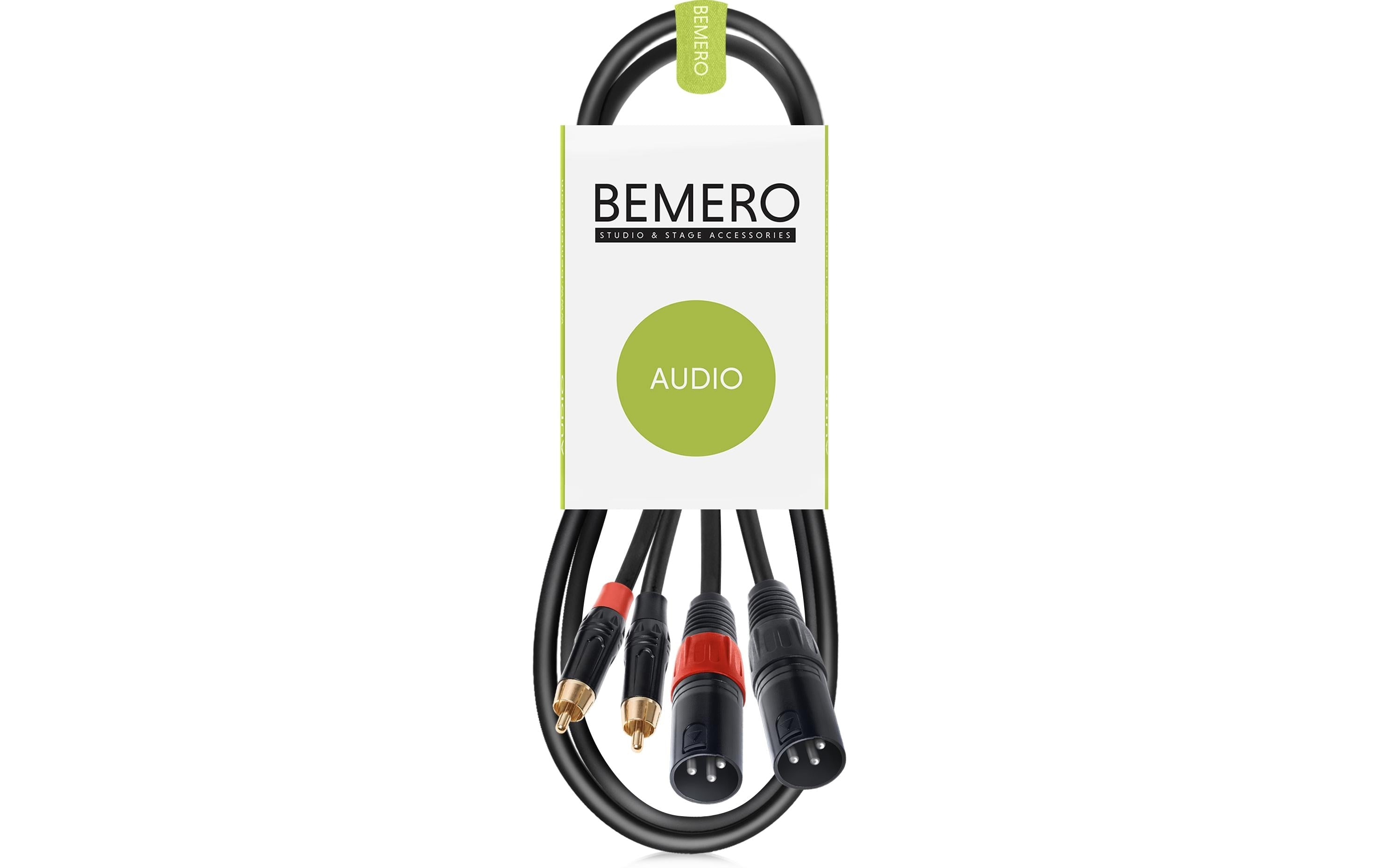 Bemero BAC2545-75BK 2x XLRm - 2x RCAm 0.75m