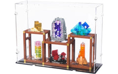 iDisplayit | Acryl-Display LEGO 21362 Mineraliensamm | Mit schwarzem Boden
