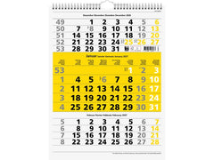 Simplex | 3-Monats-Wandkalender 2027 | Sonntage gelb, Spiralbindung, 310x400mm