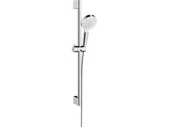 hansgrohe | Crometta Brauseset Brausestange 65 cm | EcoSmart Weiss/Chrom
