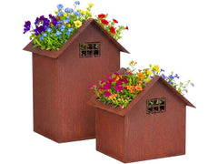 relaxdays | Gartendeko Rost Haus | 2er Set
