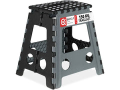 relaxdays | Klapphocker faltbar XL | Farbe: Schwarz/Grau