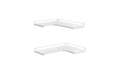 VASAGLE | Wandregal 2er Set, Weiss | 40x29x4 cm, Stahl, Spanplatte