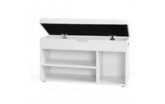 VASAGLE | Schuhschrank gepolster, Weiss | 80x30x44 cm, MDF, Spanplatte, Kunstleder