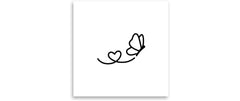 minink | Tattoo Schmetterling mit Herz | Grösse: S (2.4 cm x 1.6 cm)