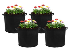 STRUCT | Pflanzentasche 4er Set, 40x40x35cm | Filz, schwarz