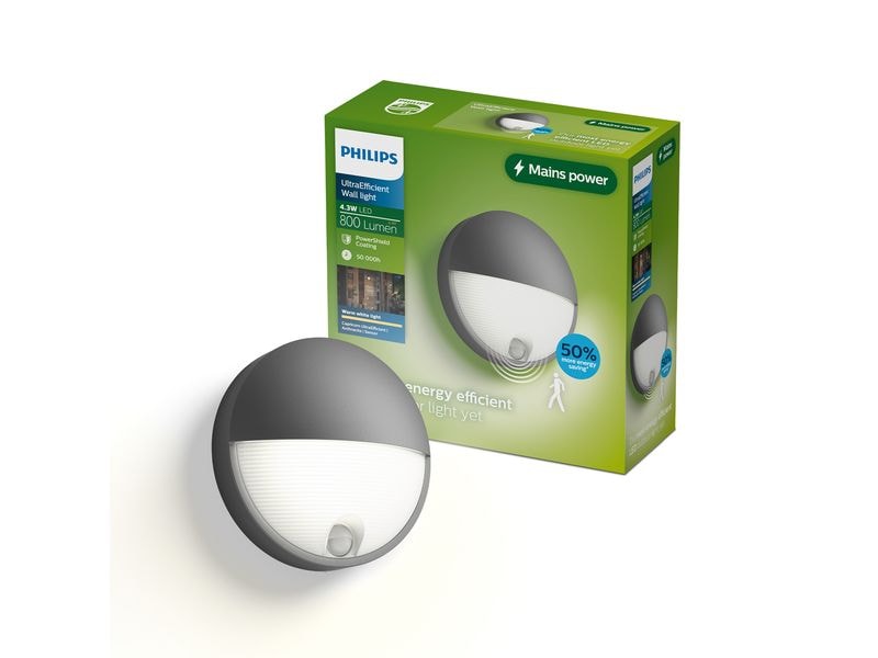 Philips | Capricorn Outdoor Wandleuchte IP44 | Ultra-Efficient, mit Bewegungssensor, anth.