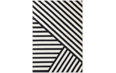 Elle Decoration | Teppich Noir | 100% Wool, 160 x 230 cm, Black/White