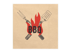Partydeco | Servietten Grill BBQ | rot-schwarz, 33x33 cm, 20 Stück