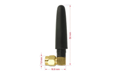 Delock | LTE Antenne SMA Stecker | 90°, 2 dBi, omnidirektional, starr, schwarz