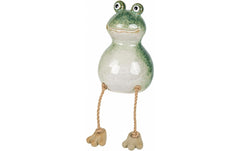 CHALET | Keramikfrosch Rana Baumelbeine | 7.4x7.4x11cm grün