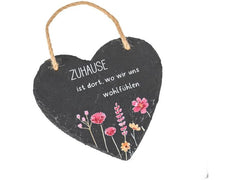 CHALET | Schieferherz mit Text | 15x15x0.8cm schwarz