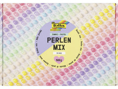 Folia | Perlen Mix PASTEL, Jumbo Pack | 500g farbig sortiert
