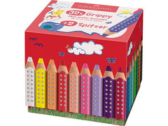 Faber-Castell | Farbstift Grippy 32er Set | Jumbomine, Dreikantform, inkl 2 Spitzer