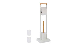 relaxdays | WC Garnitur | Weiss/Braun