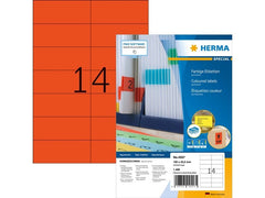 HERMA | Etiketten | A4, 105 x 42.3 mm, rot, permanent haftend