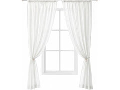 Urbanara | Vorhang 2er-Set Mafalda Nova | Weiss 140x320cm