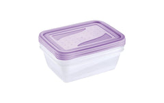 keeeper | Frischhaltedose eckig 3 x 1,25 l | fredo fresh, soft purple