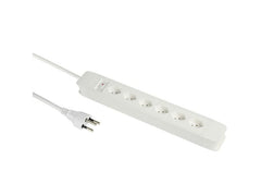 Schönenberger | Steckdosenleiste PRINCIPIO | 6xT13, 2m Kabel, horizontal, weiss