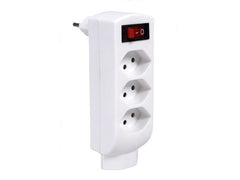Schönenberger | Abzweigstecker 4xT13 | mit Schalter, weiss