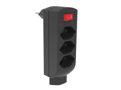 Schönenberger | Abzweigstecker 4xT13 | mit Schalter, schwarz