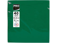 PRO nappe | Servietten 38x38 cm, 40 Stück | Tannengrün, 2-lagig, Papier
