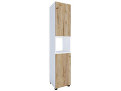 VCM | Hochschrank Flandu | Weiss / Honig-Eiche