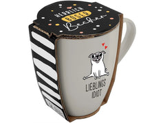 Sheepworld | Becher Lieblingsidiot | L: 8,3 cm, B: 12 cm, H: 10,7 cm
