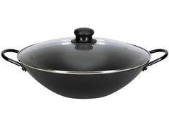 Nouvel | Wok, Stahl, Ø 35 cm, mit 2 Griffen | lasdeckel