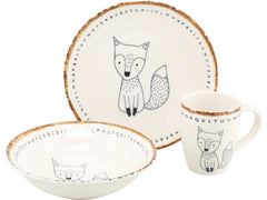 creaTable | Freunde des Waldes Fuchs | Kinder Set 3-tlg. Steinzeug