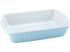 creaTable | Pastell Kitchen Bleu Auflaufform | rechteckig, 34 cm, Steinzeug