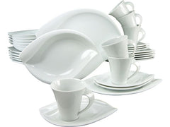 creaTable | Acacia Kombiservice Weiss | 30-tlg. Porzellan