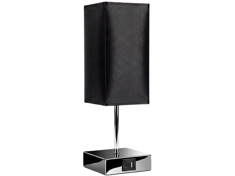 COCON | Nachttischlampe, USB, schwarz | 3-fach dimmbar, USB-A/C,ohne E27, max 20w