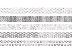 Heyda | Washi Tape Weihnachten glänzend | 1 Dispenser mit 5 Rollen, silber