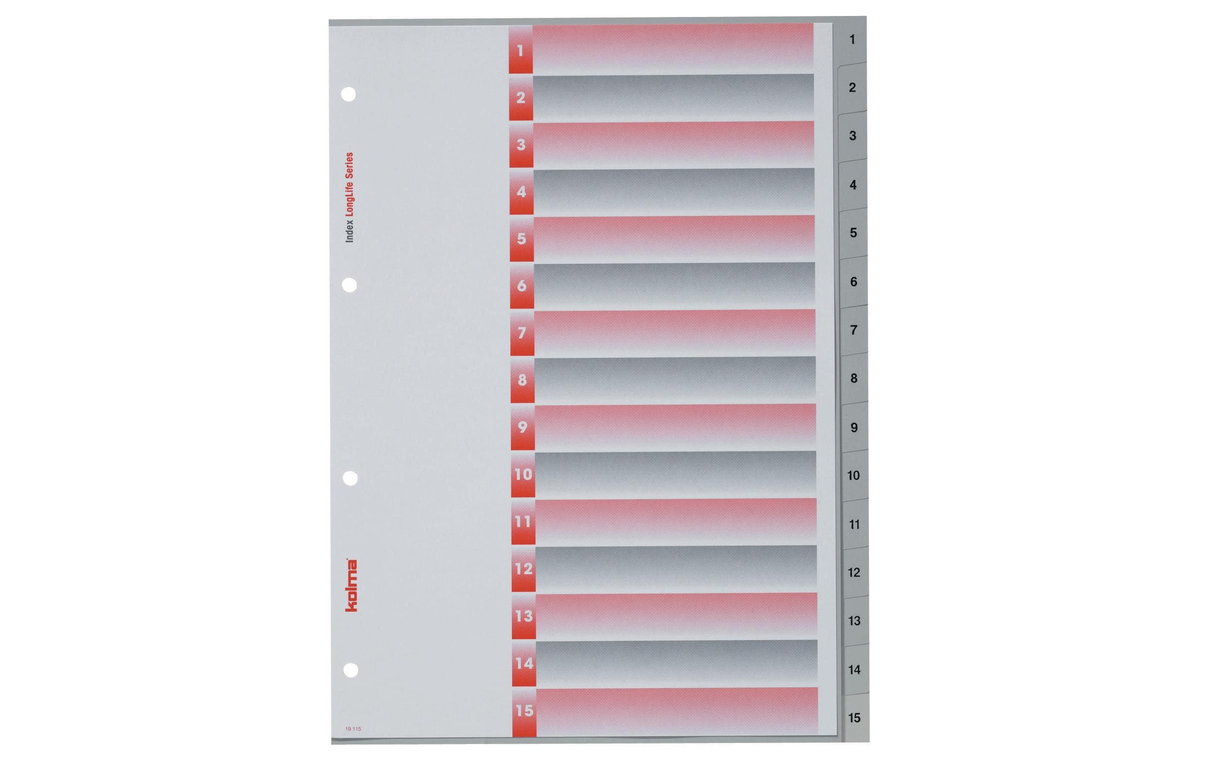 Kolma Register A4 LongLife 1-15 15-teilig