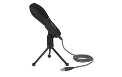 Delock | USB Microphon mit Tischständer | 1.35m USB-Kabel, schwarz